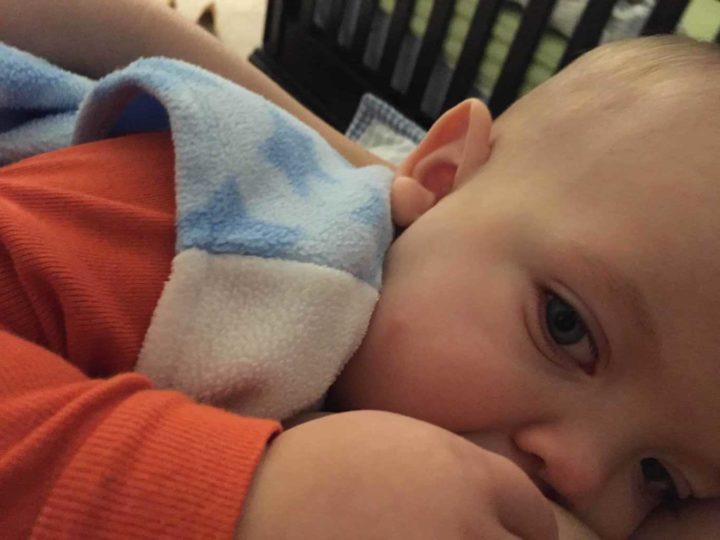 Breastfeeding baby boy
